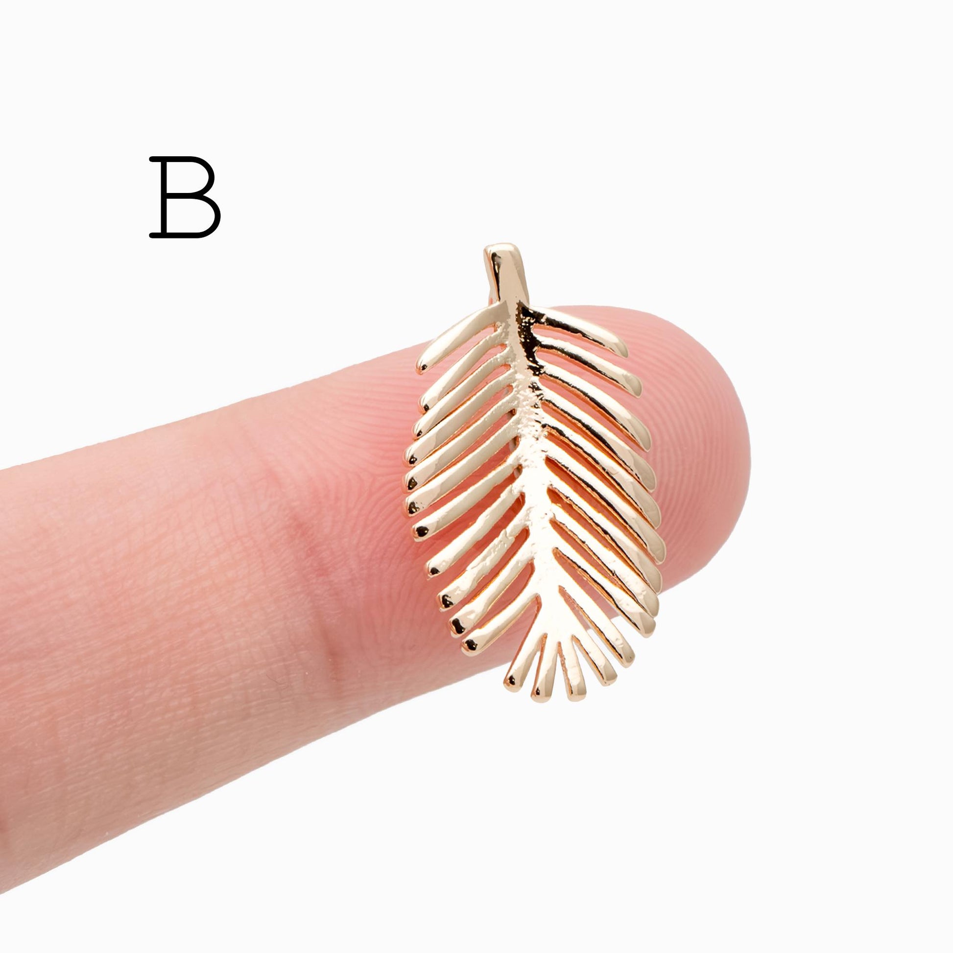 10pcs Gold Leaf Flower Charms , 18K Gold plated Brass, Dainty Earring Pendants (GB-3770)