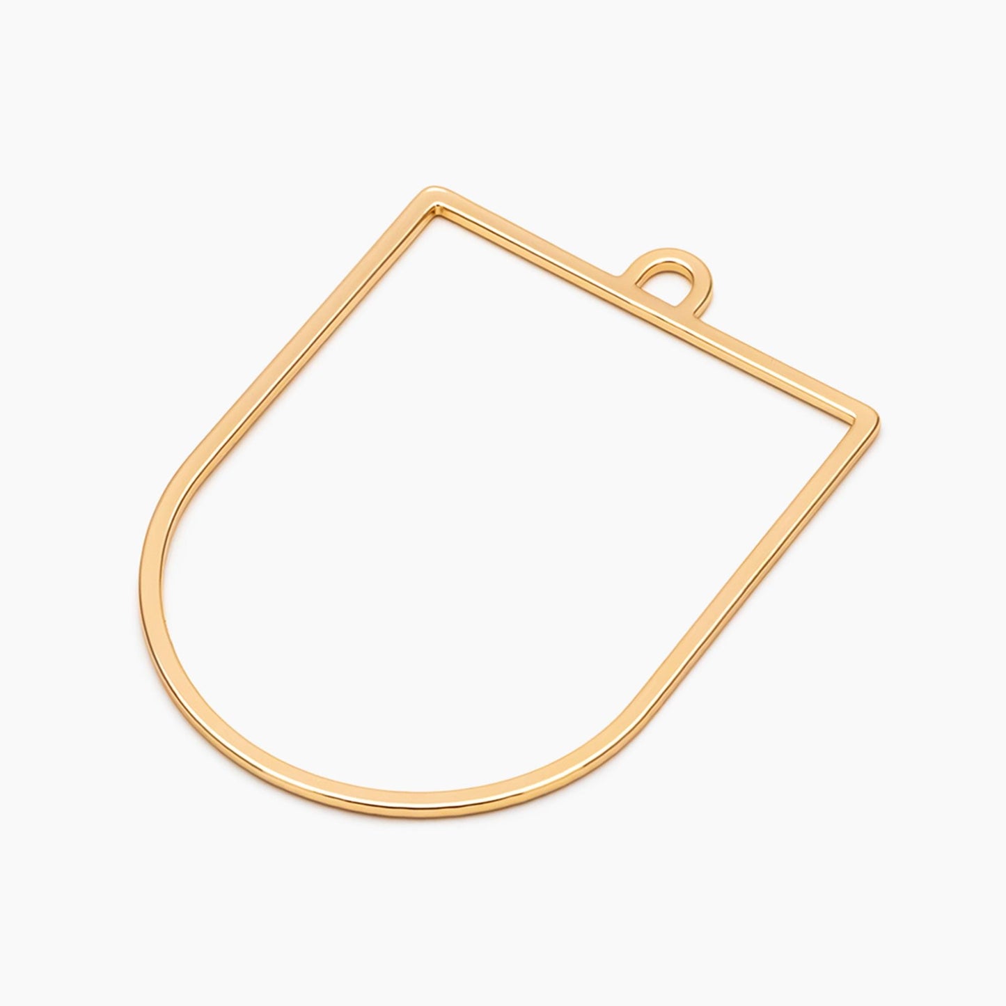 10pcs Gold Geometric Pendant,55x40mm, D Shaped Pendant, 18K Gold plated Brass (GB-1441)