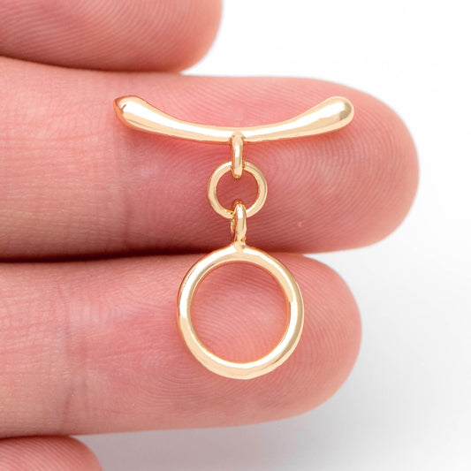 10pcs Gold Plated Toggle Clasps, Jewelry Closures Supplies (GB-1207)