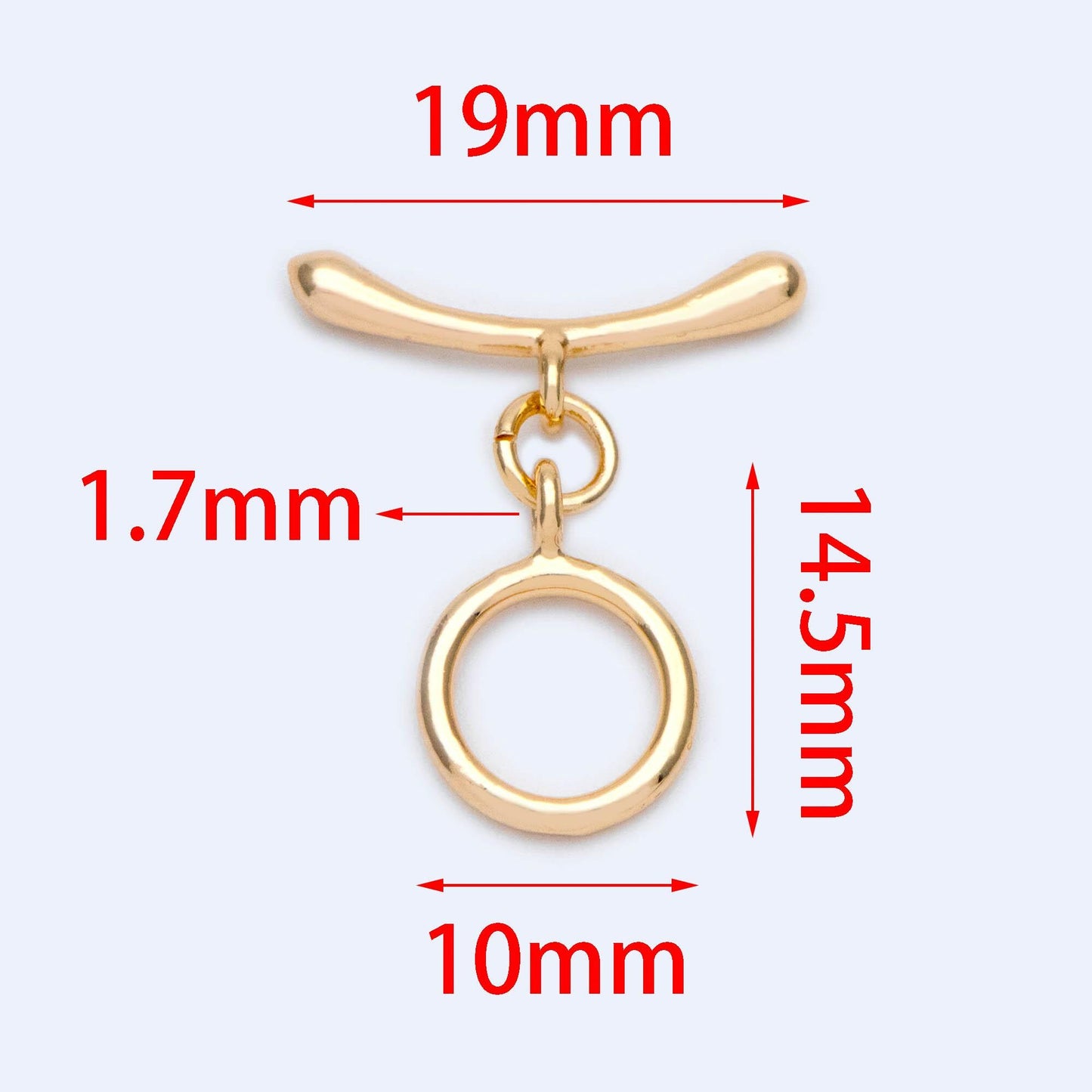 10pcs Gold Plated Toggle Clasps, Jewelry Closures Supplies (GB-1207)