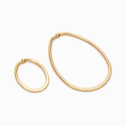 10pcs Gold Oval Link Pendants, Gold plated Brass Geometric Teardrop Charms (GB-519)