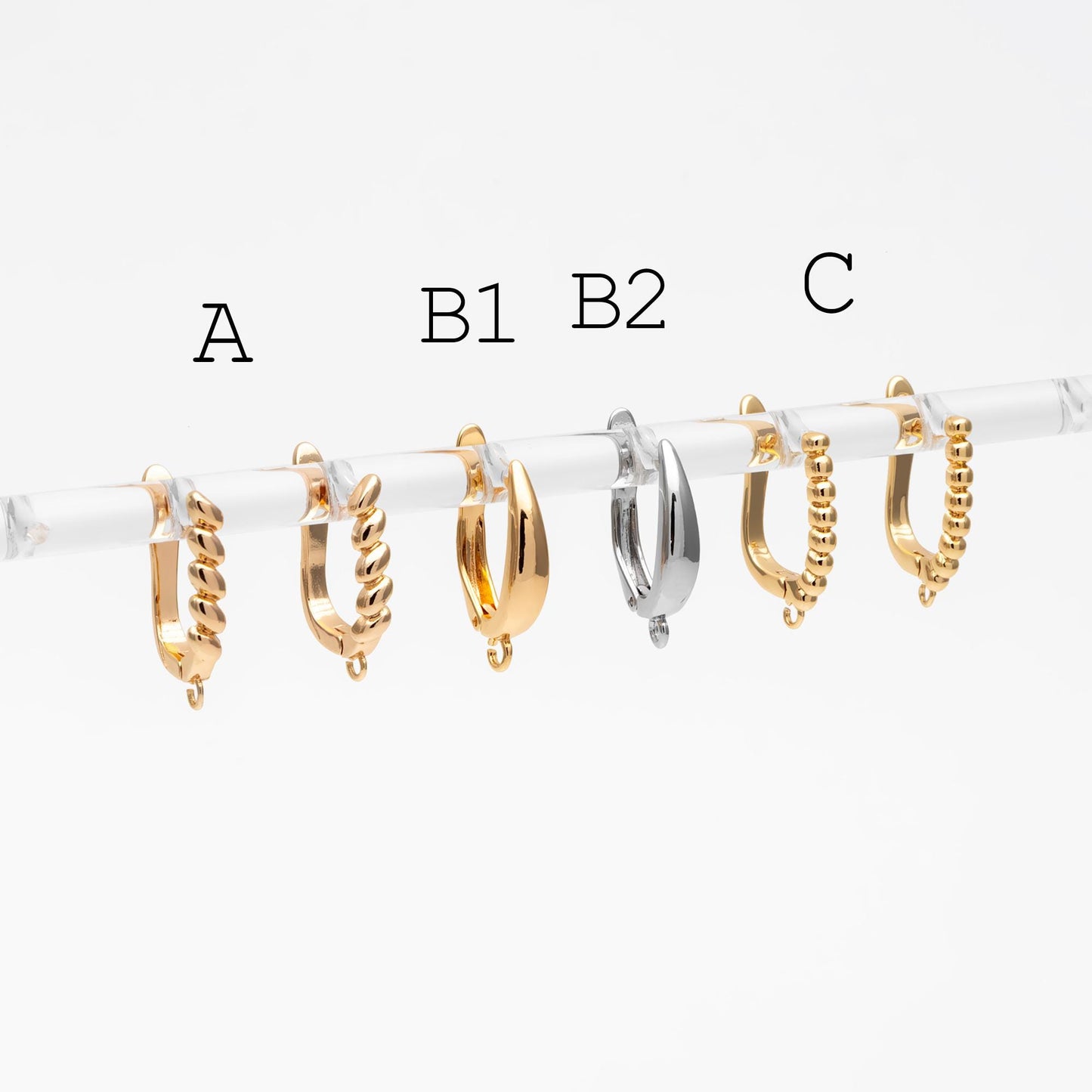 10pcs Gold/ Silver Tone Leverback Ear Hooks , Real Gold/ rhodium plated Brass, Earring Hooks with Loop (GB-848)
