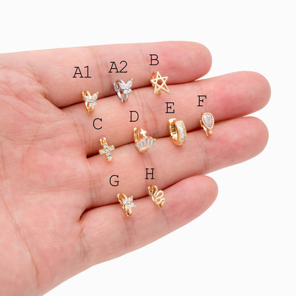 4pcs Gold Tiny Cartilage Hoop Earrings, Tragus Hoop, Rook Hoop, Helix Hoop, Cartilage Hoop, Cartilage Clicker Hoop (GB-3474)