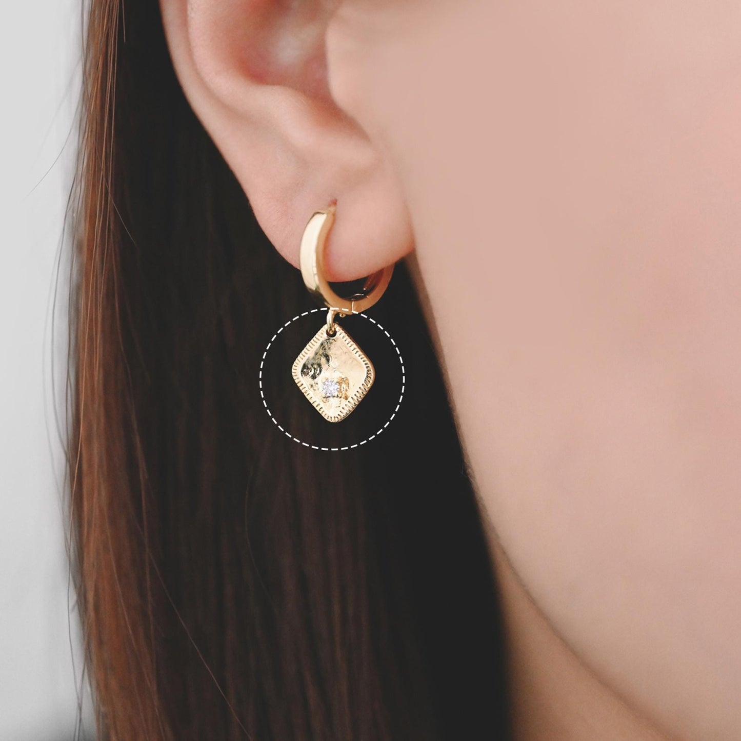 10pcs CZ Pave Rhombus Charms, 18K Gold Plated Brass, Rhombus Geometric Pendants (GB-2975)