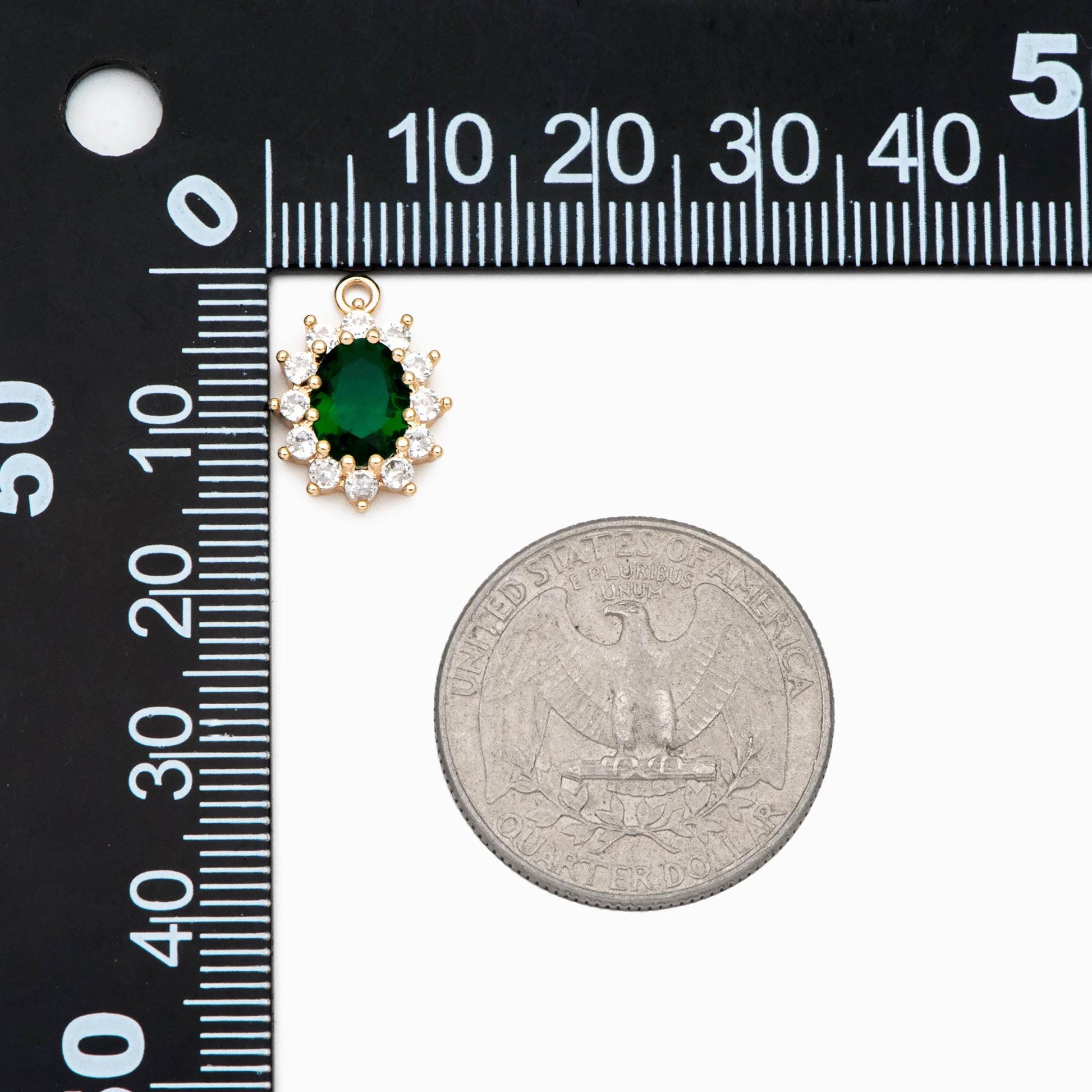 4pcs CZ Pave Gold Earring Charm, Cubic Drop Pendant, Cubic Charm, Bridal Earring, Wedding Jewelry, Wedding Earrings Charm (GB-2994)