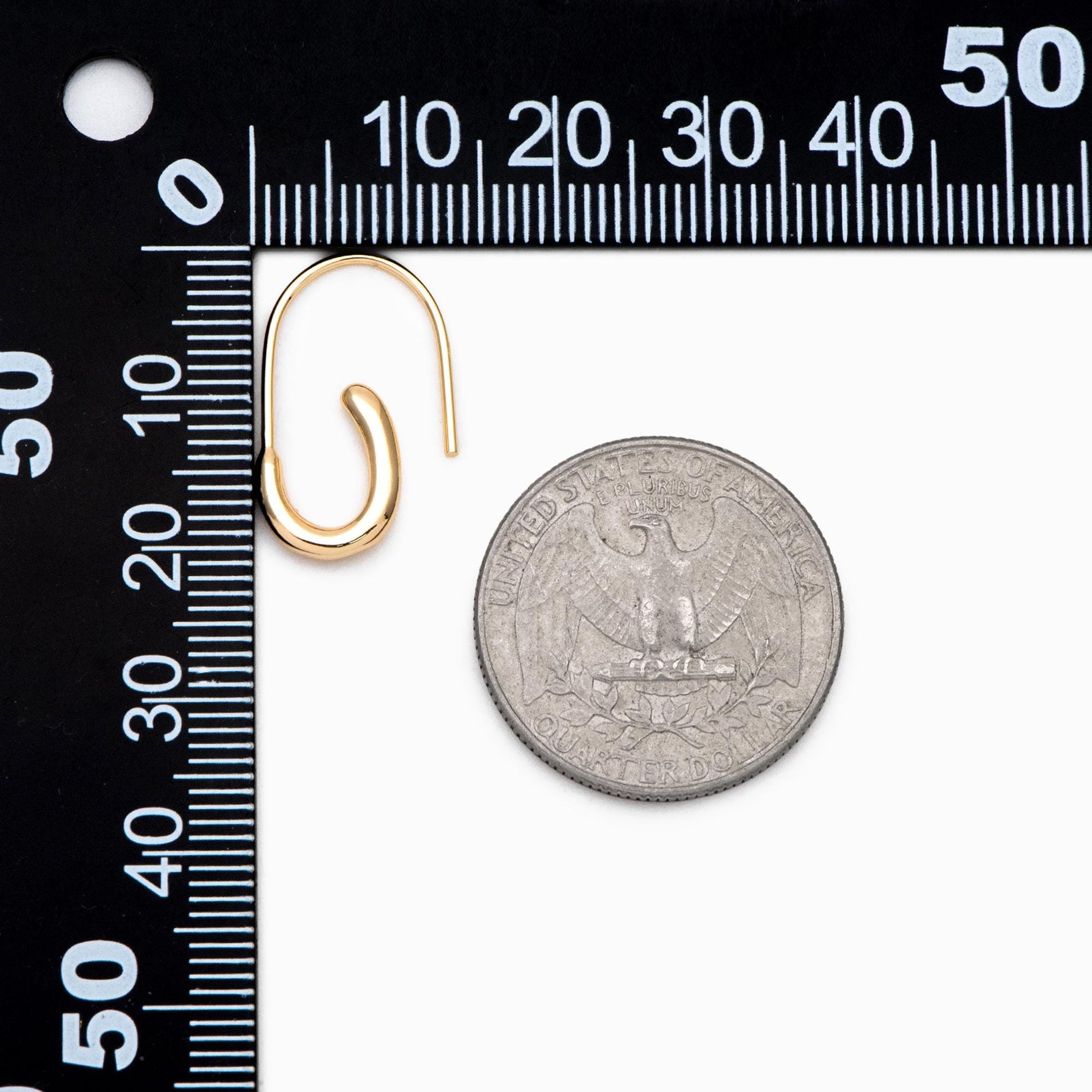 10pcs Gold plated Brass Ear Hooks 21.5x13mm, Simple Earwires Earring Components (GB-3023)