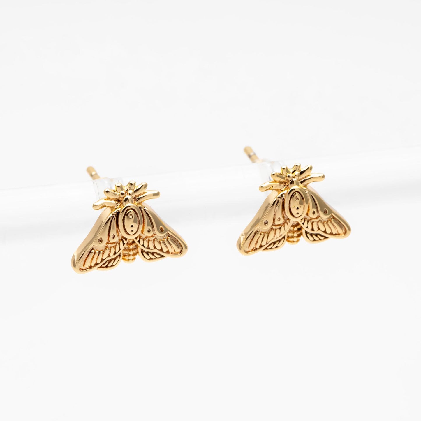 10pcs Gold / Silver Moth Earrings, Dianty Moth Earring Studs, Jewelry Supplies (GB-4686)
