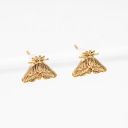 10pcs Gold / Silver Moth Earrings, Dianty Moth Earring Studs, Jewelry Supplies (GB-4686)