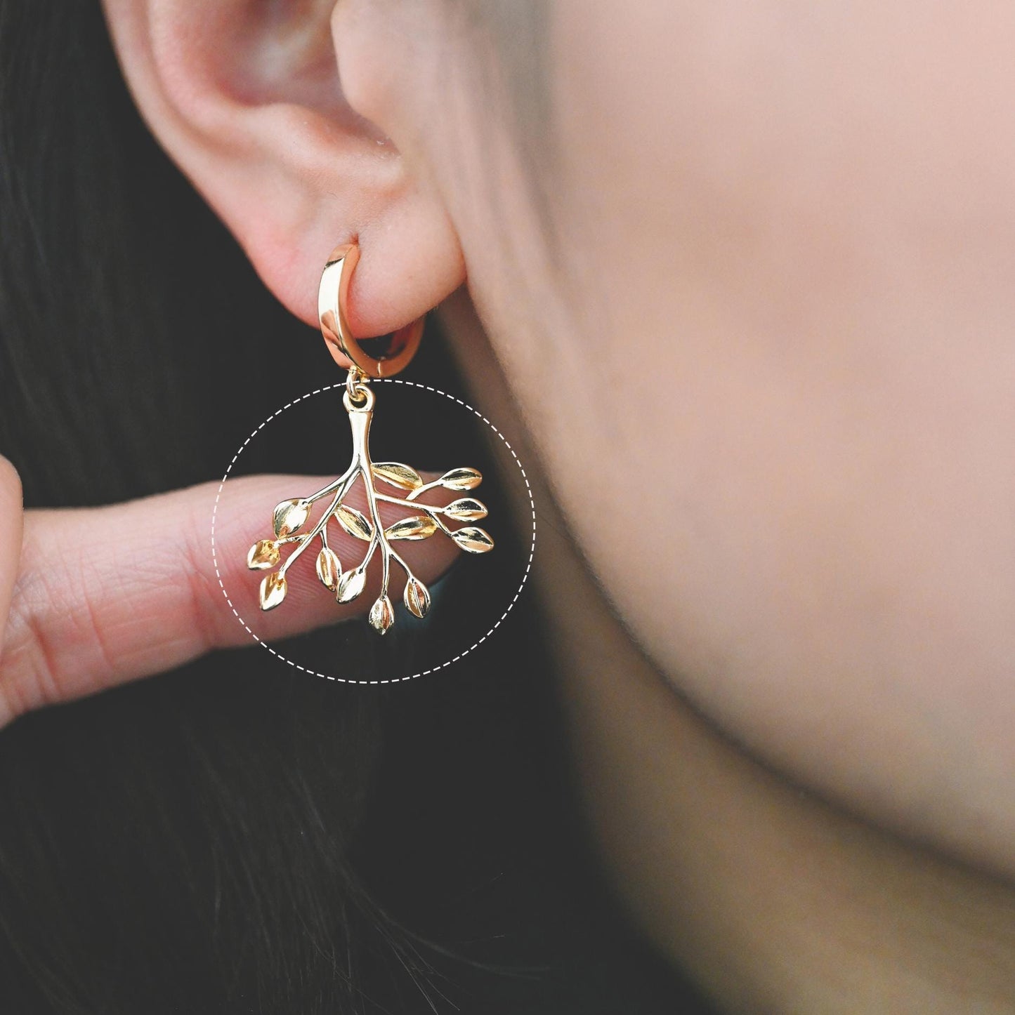 10pcs Gold Tree Leaf Flower Connectors, Gold Plated Brass, Branch Charms, Lead Nickel Free (GB-1010)