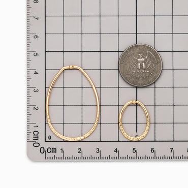 10pcs Gold Oval Link Pendants, Gold plated Brass Geometric Teardrop Charms (GB-519)