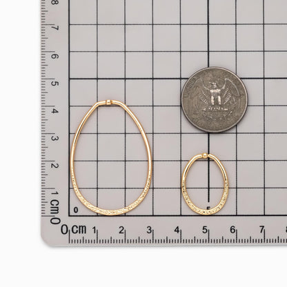 10pcs Gold Oval Link Pendants, Gold plated Brass Geometric Teardrop Charms (GB-519)