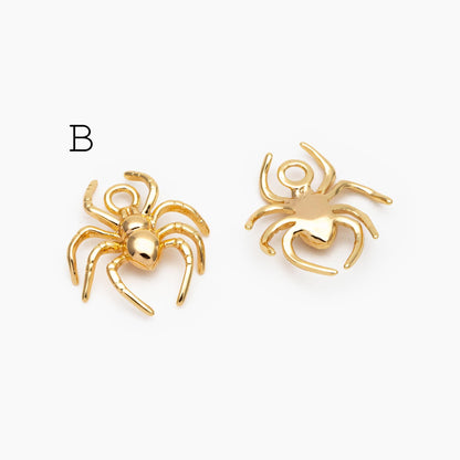 4pcs Spider Pendant Charm for Earrings and Necklaces - Arachnid Jewelry Making (GB-672)
