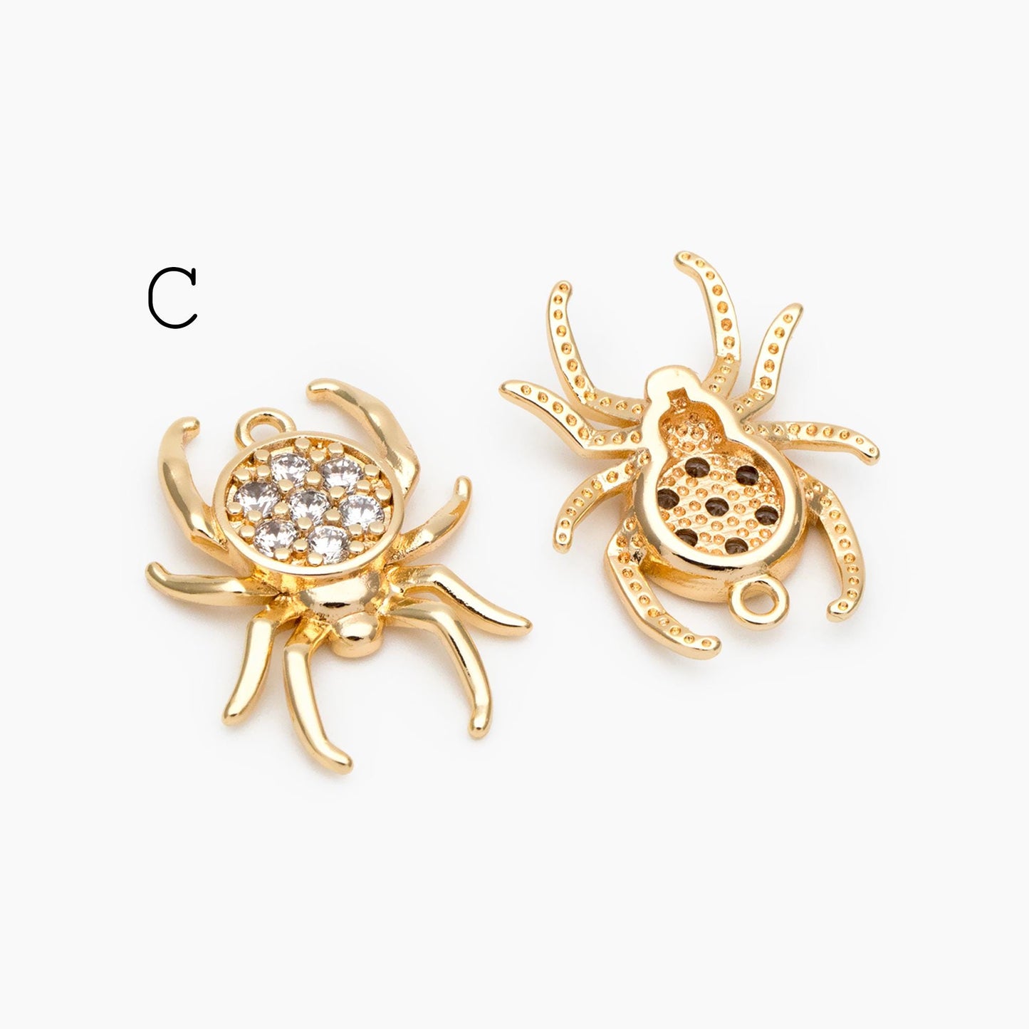 4pcs Spider Pendant Charm for Earrings and Necklaces - Arachnid Jewelry Making (GB-672)