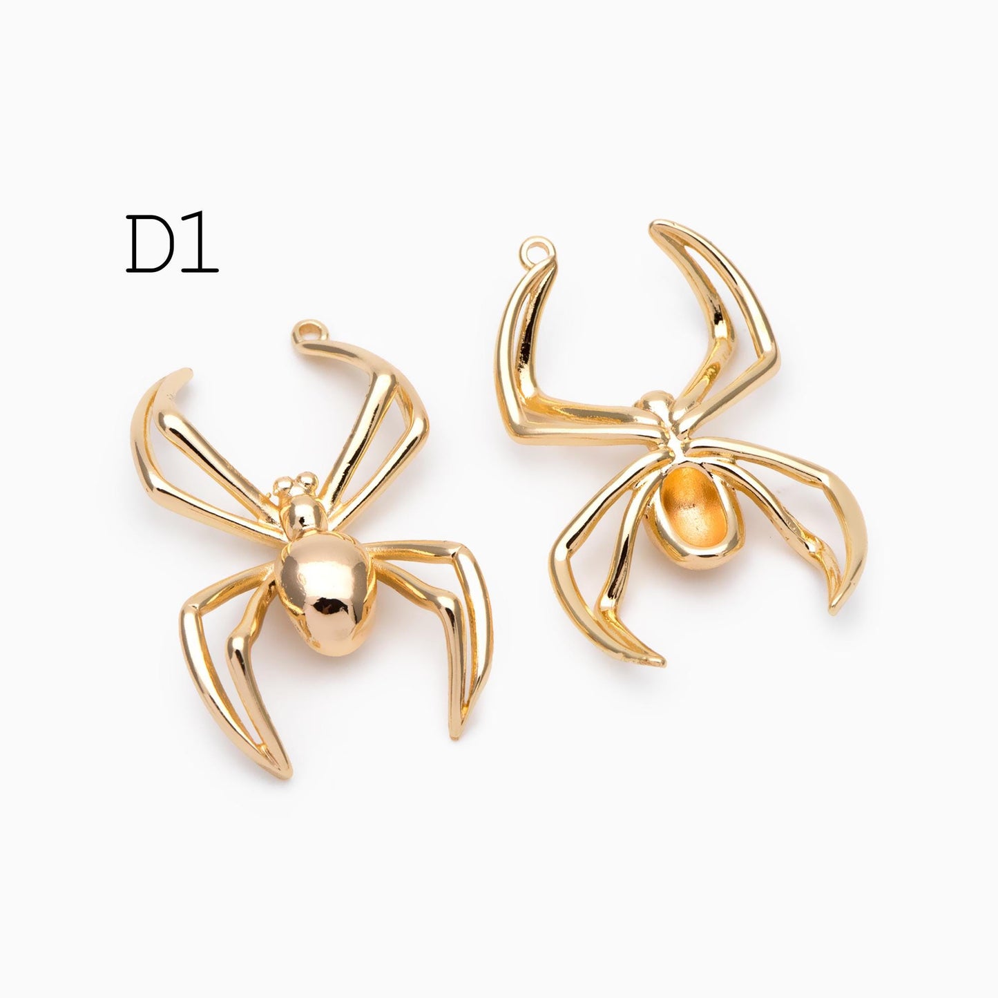 4pcs Spider Pendant Charm for Earrings and Necklaces - Arachnid Jewelry Making (GB-672)