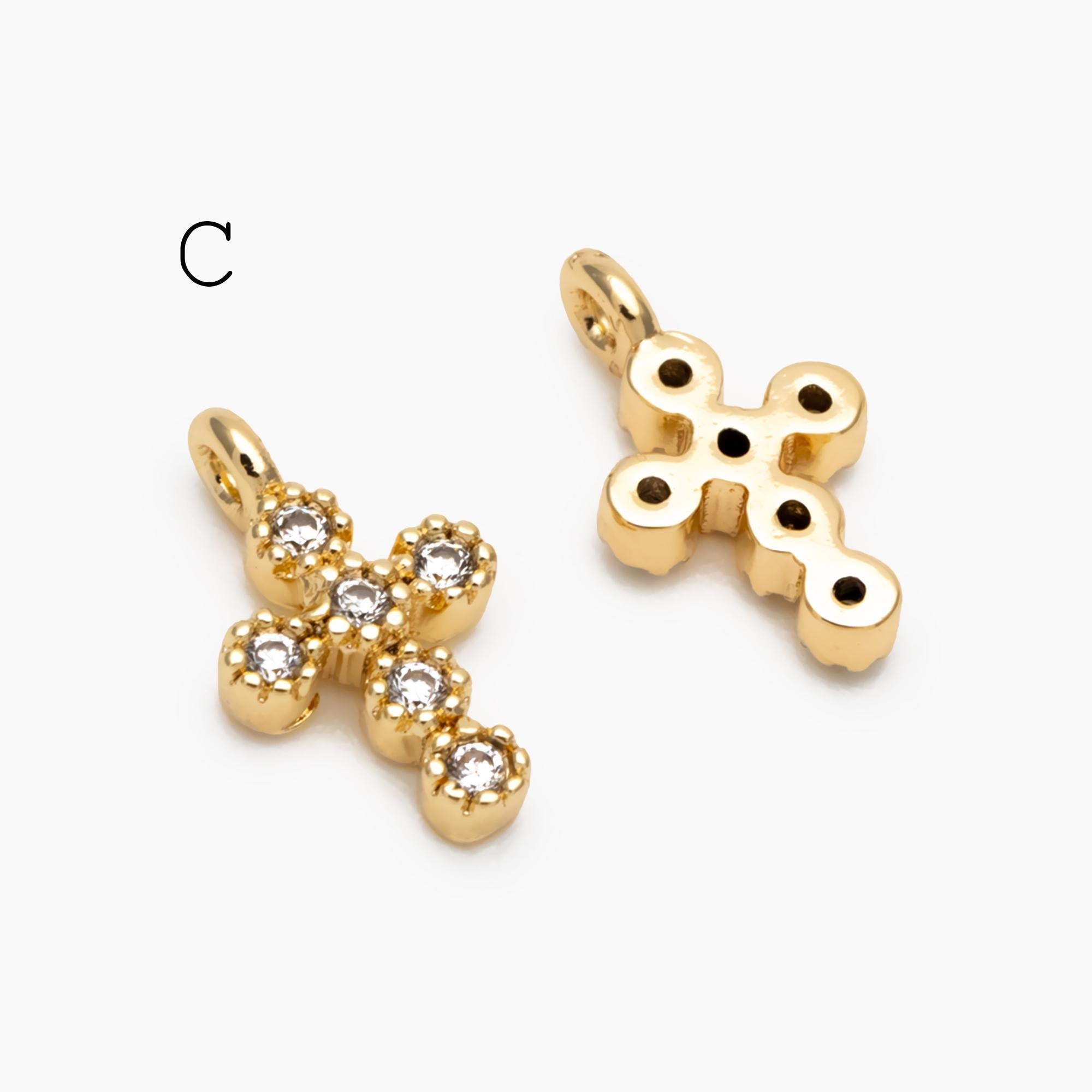 4pcs Cross Charm, Tiny Cross Charm, Cross Pendant, Cross Necklace Charm(GB-2731)
