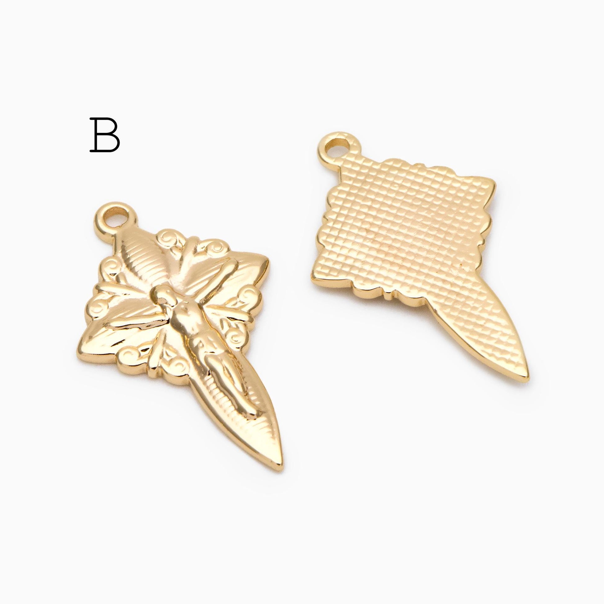 4pcs CZ pave Gold Cross Pendant, Christian Cross Pendant, Snake Charms, Ankh, Jewelry Supplies (GB-2288)