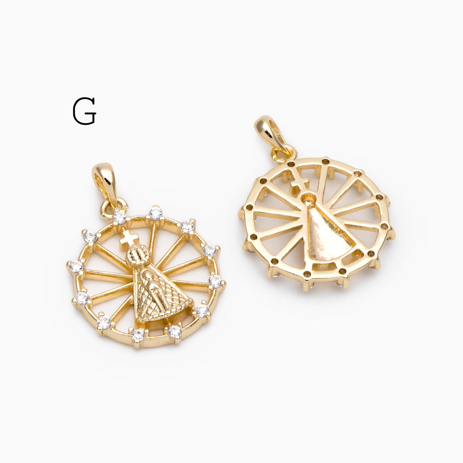 4pcs CZ pave Gold Cross Pendant, Christian Cross Pendant, Snake Charms, Ankh, Jewelry Supplies (GB-2288)