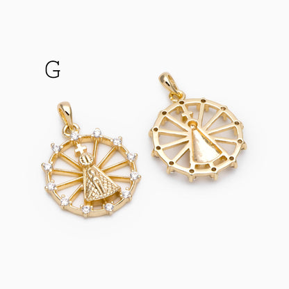 4pcs CZ pave Gold Cross Pendant, Christian Cross Pendant, Snake Charms, Ankh, Jewelry Supplies (GB-2288)