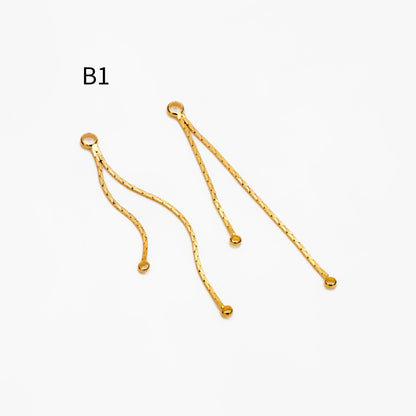 10pcs Gold/ Silver Tassel Charms, Tassel Connectors with Jump Rings (GB-244)