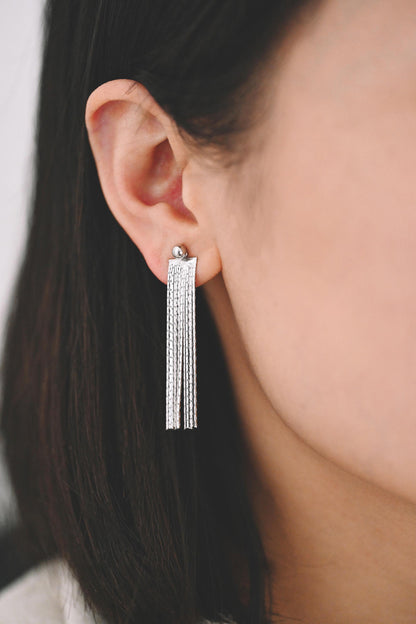 4pcs Gold/ Silver Tone Chain Long Tassels, 18K Gold/ Rhodium plated Brass Tassel, Earring Charm Pendants (GB-945)