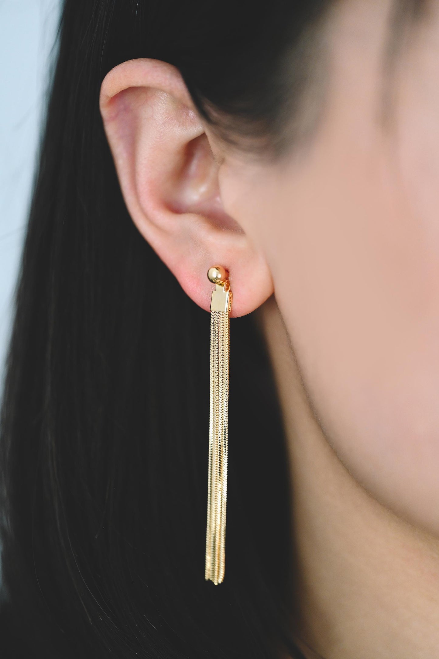 4pcs Chain Tassel Charms, Gold/ Rhodium plated Brass, Tassel Earring Components (GB-3523)