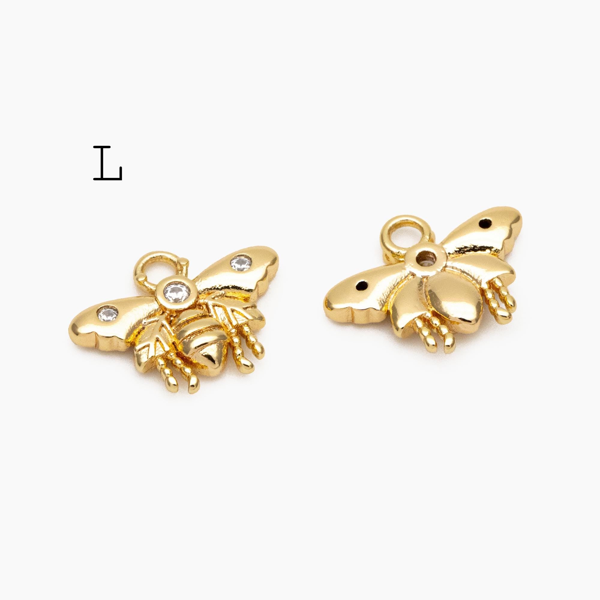 4pcs Delicate Butterfly Charms for Jewelry Making, Gold plated Butterfly Pendants (GB-3561)