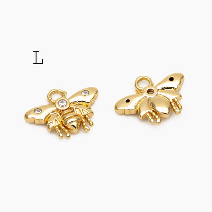 4pcs Delicate Butterfly Charms for Jewelry Making, Gold plated Butterfly Pendants (GB-3561)