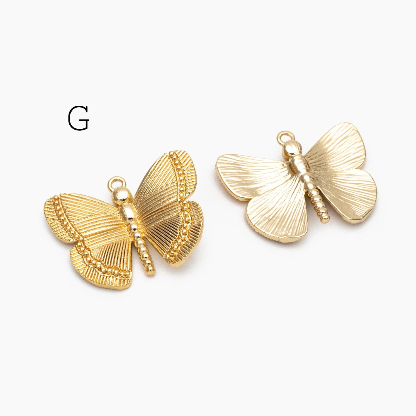 4pcs Delicate Butterfly Charms for Jewelry Making, Gold plated Butterfly Pendants (GB-3561)