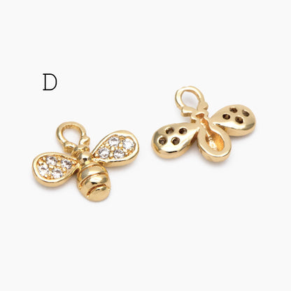 10pcs Gold/ Silver Bee Charm Jewelry Making, Insect Theme Supplies (GB-3093)