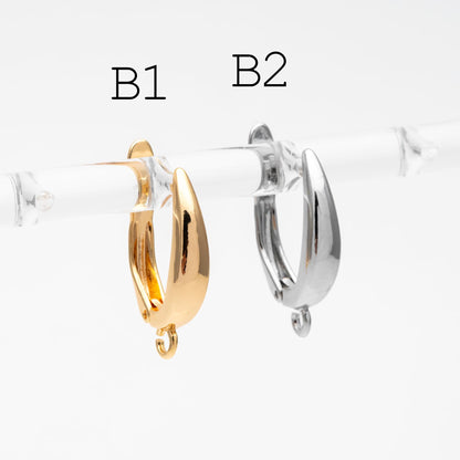 10pcs Gold/ Silver Tone Leverback Ear Hooks , Real Gold/ rhodium plated Brass, Earring Hooks with Loop (GB-848)