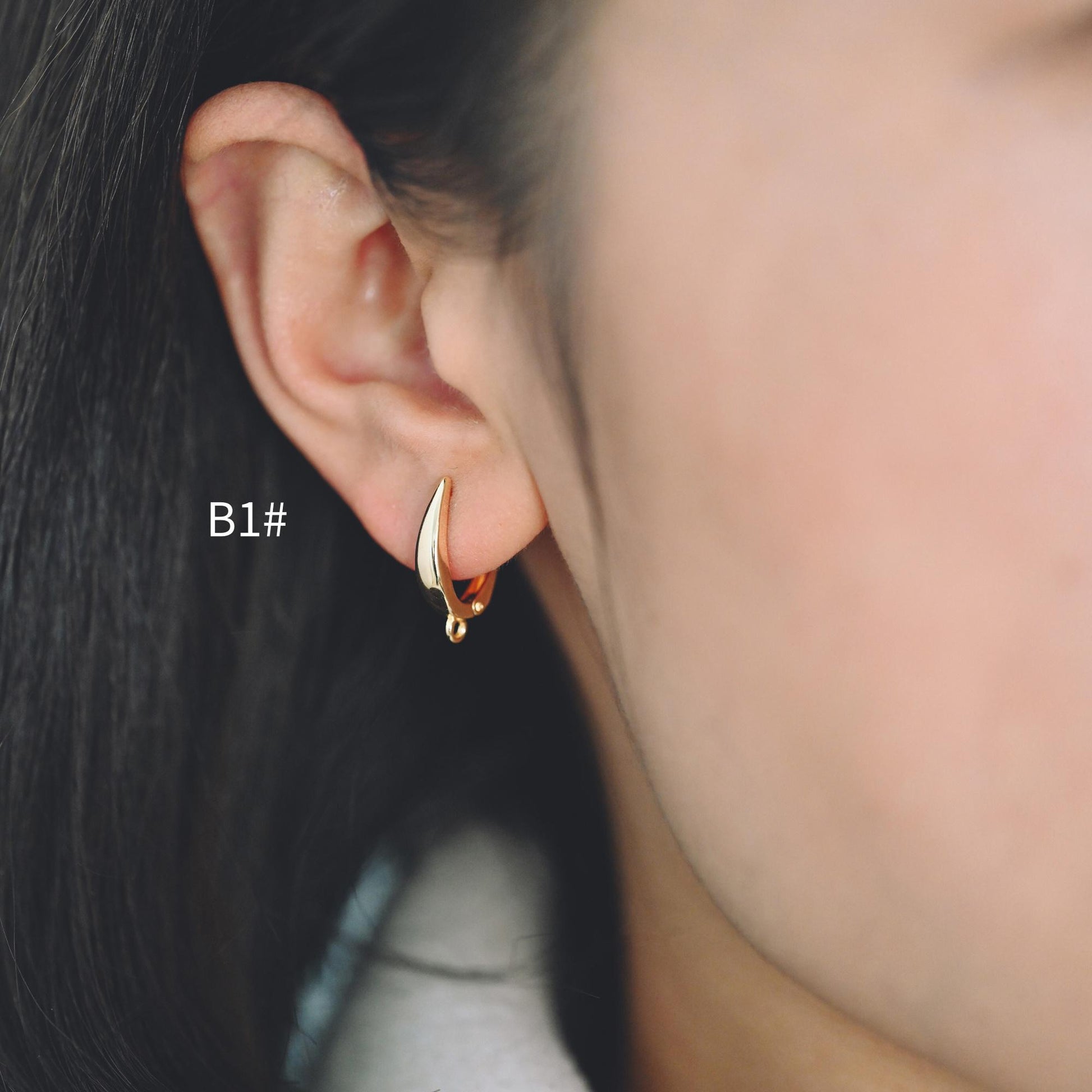 10pcs Gold/ Silver Tone Leverback Ear Hooks , Real Gold/ rhodium plated Brass, Earring Hooks with Loop (GB-848)