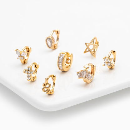 4pcs Gold Tiny Cartilage Hoop Earrings, Tragus Hoop, Rook Hoop, Helix Hoop, Cartilage Hoop, Cartilage Clicker Hoop (GB-3474)