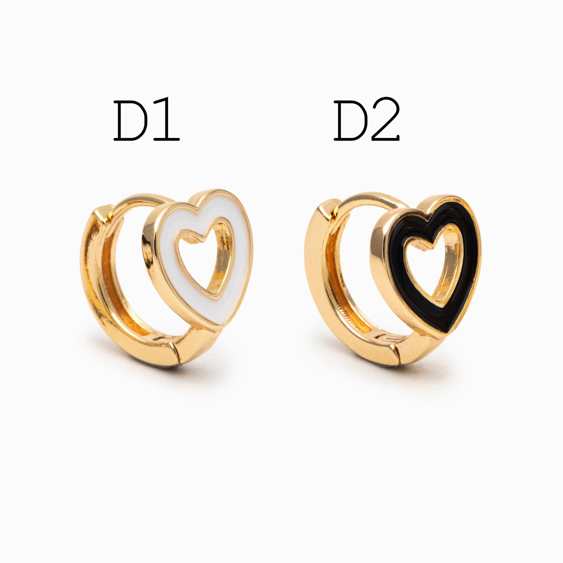 4pcs Gold Enamel Hoop Earrings, 18K Gold plated Brass, Minimalist Huggie Earrings (GB-3839)