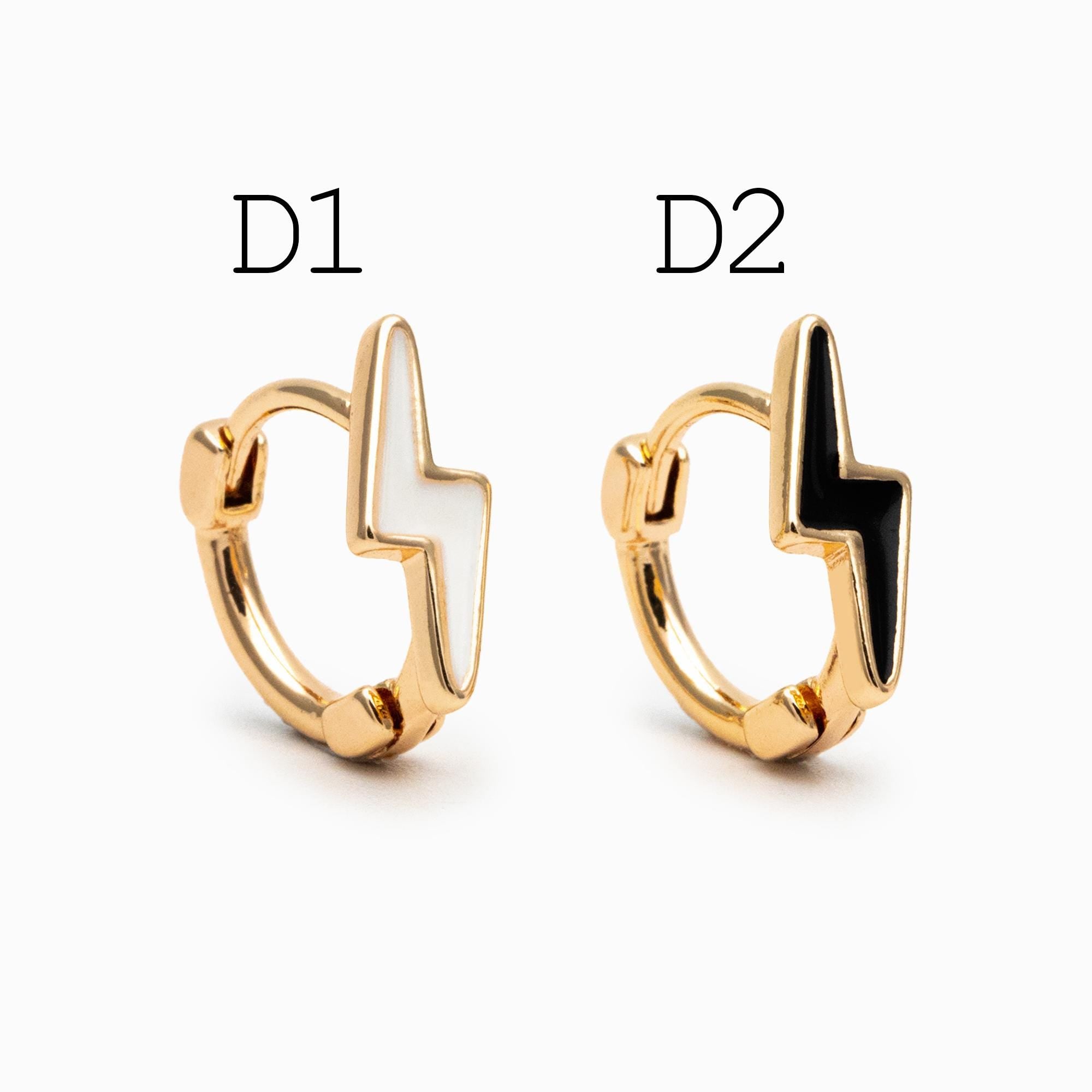 4pcs Gold Enamel Hoop Earrings, 18K Gold plated Brass, Minimalist Huggie Earrings (GB-3843)