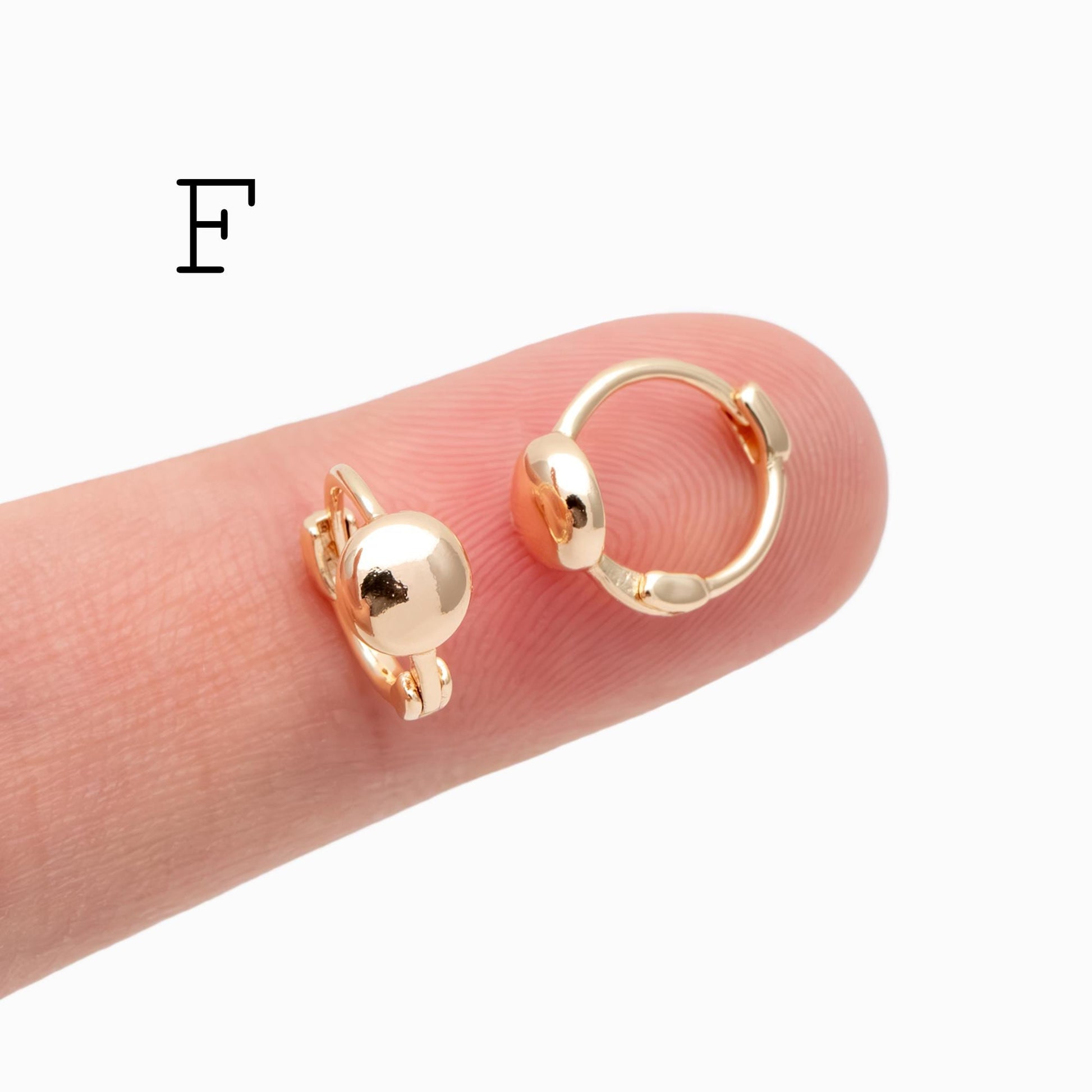 4pcs CZ Pave Hoop Earrings, Dainty Huggie Earrings, Minimalist Earring, Small Gold Hoops Earring (GB-3467)