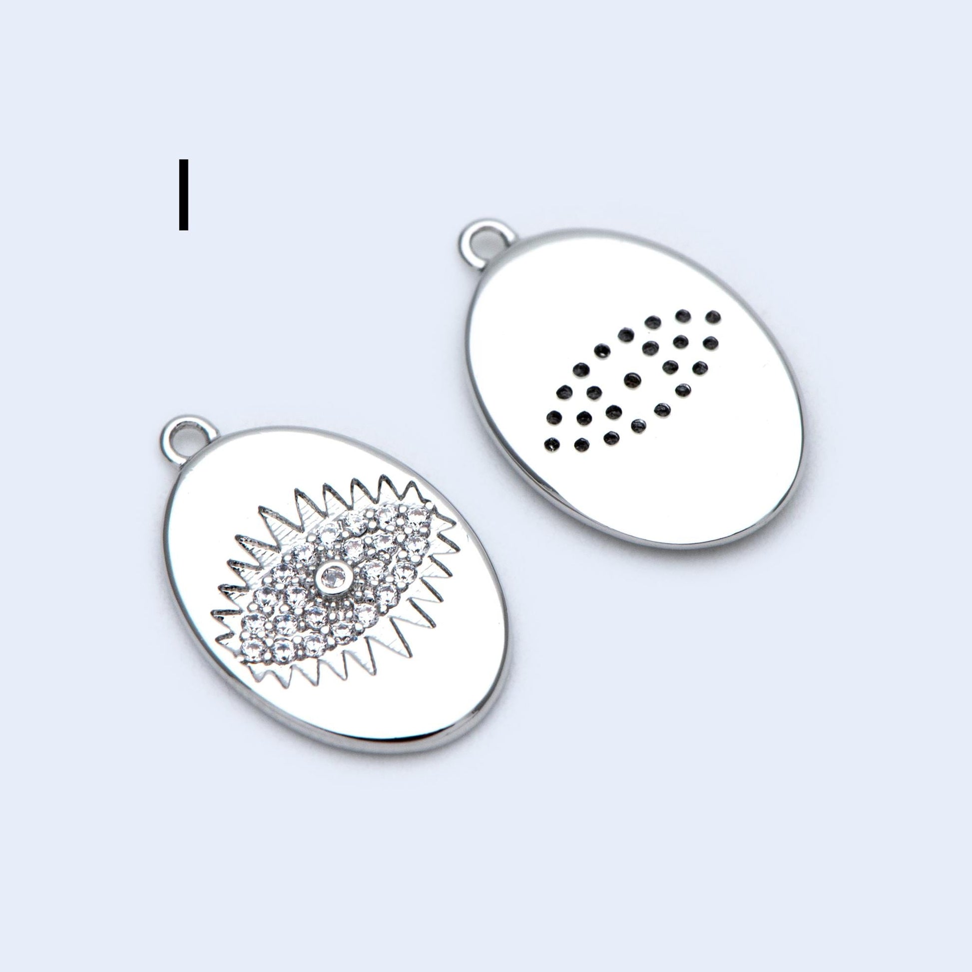 4pcs Gold/ Silver Tone Evil Eye Charms, 18K Gold/ Rhodium plated Brass, Dainty Earring Charms (GB-4085)