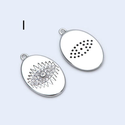 4pcs Gold/ Silver Tone Evil Eye Charms, 18K Gold/ Rhodium plated Brass, Dainty Earring Charms (GB-4085)