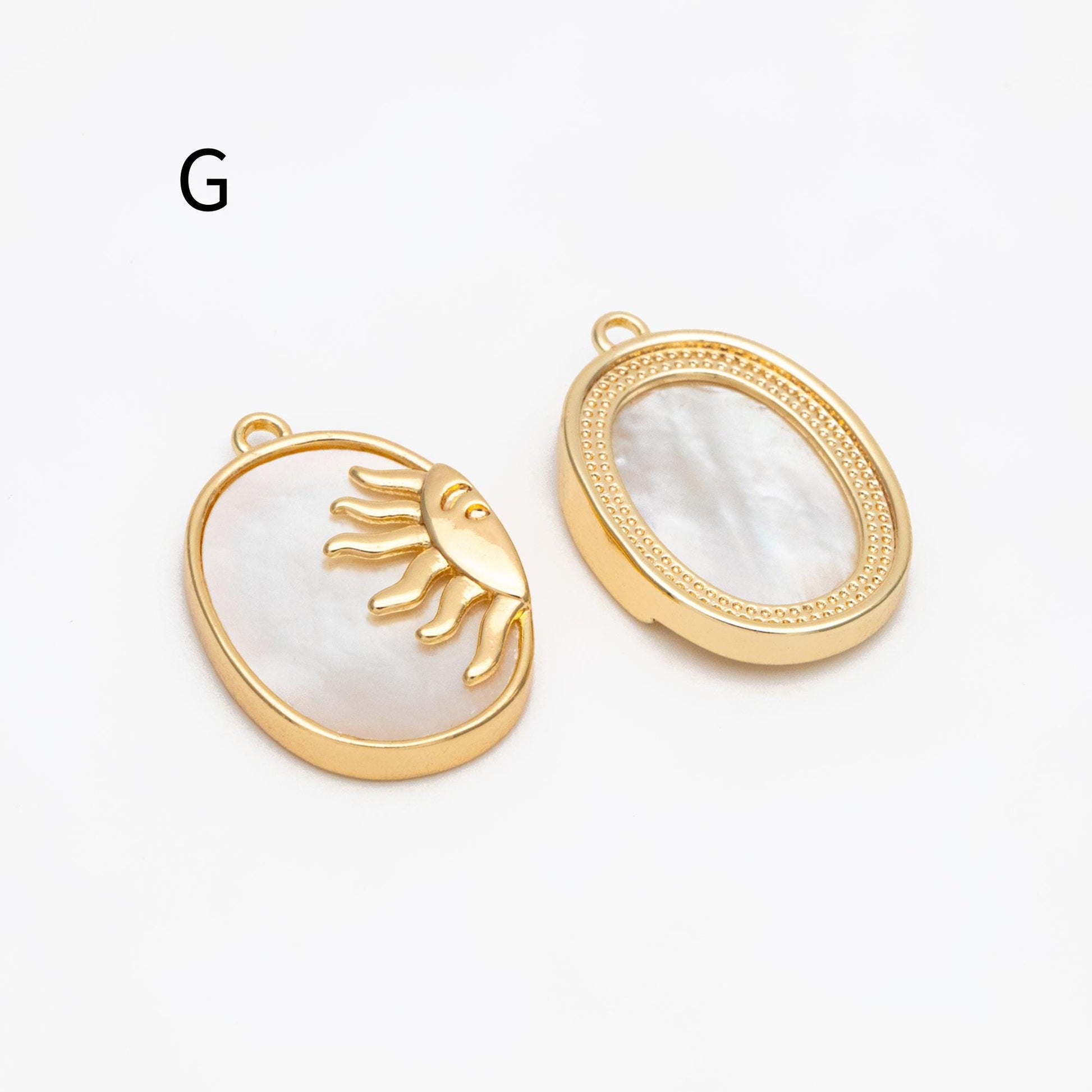 4pcs CZ Pave Gold/ Silver Sun Charms, 18K Gold/ Rhodium plated Brass, Sun Pendants (GB-2259)