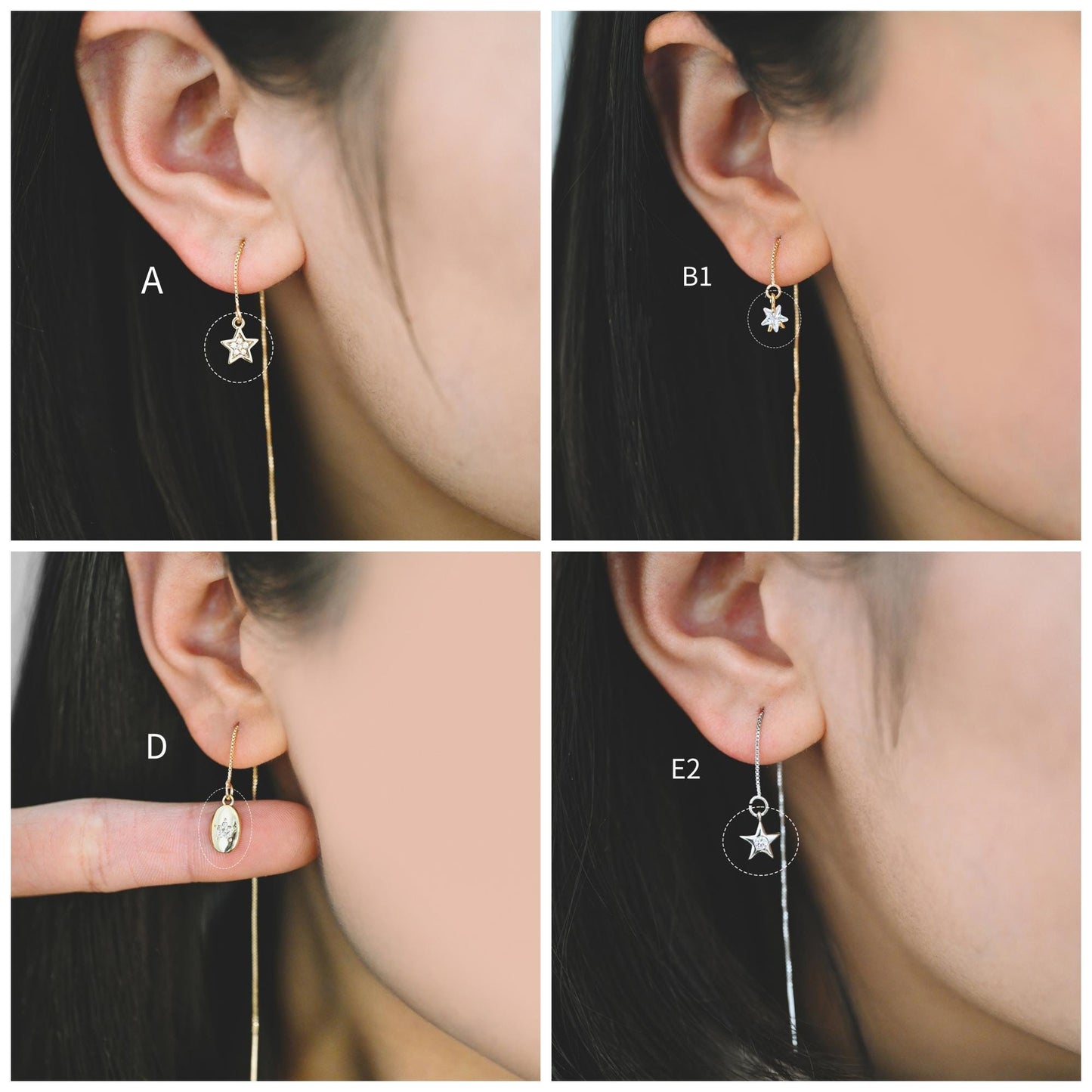 10pcs Gold/ Silver Tone Zircon Star Charms , Real Gold/ Rhodium plated Brass, Lead Nickel Free (GB-162)