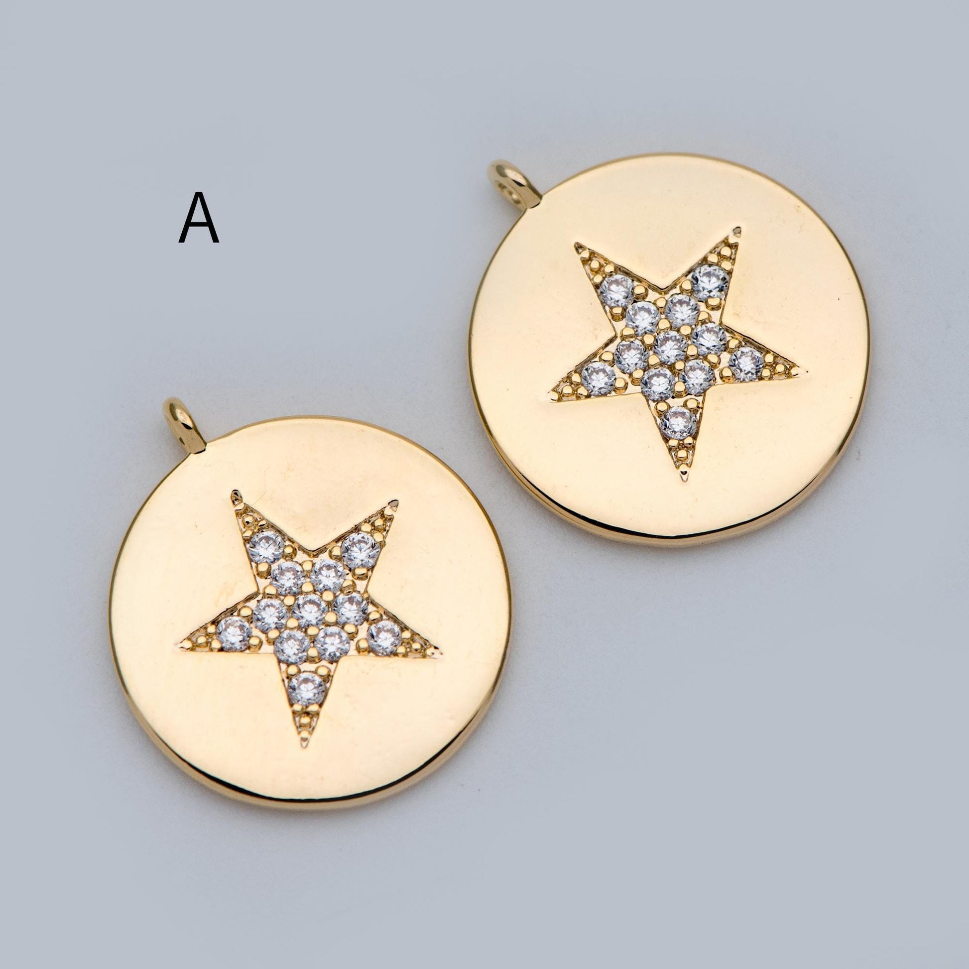 4pcs Gold Star Charm, Earring Findings, Jewelry Making, Diy Material, Jewelry Supplies (GB-2900)