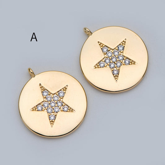 4pcs Gold Star Charm, Earring Findings, Jewelry Making, Diy Material, Jewelry Supplies (GB-2900)