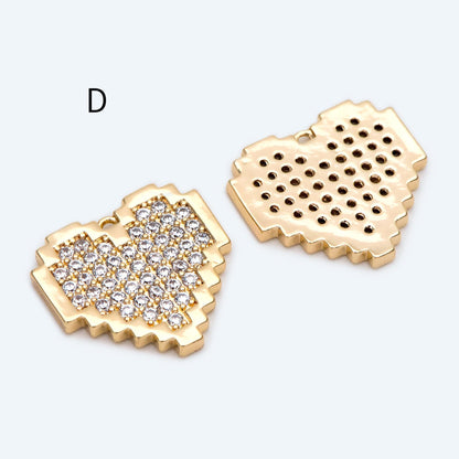 4pcs Gold/ Silver Tone Heart Pendants, 18K Gold/ Rhodium plated Brass, Dainty Heart Charms (GB-1964)