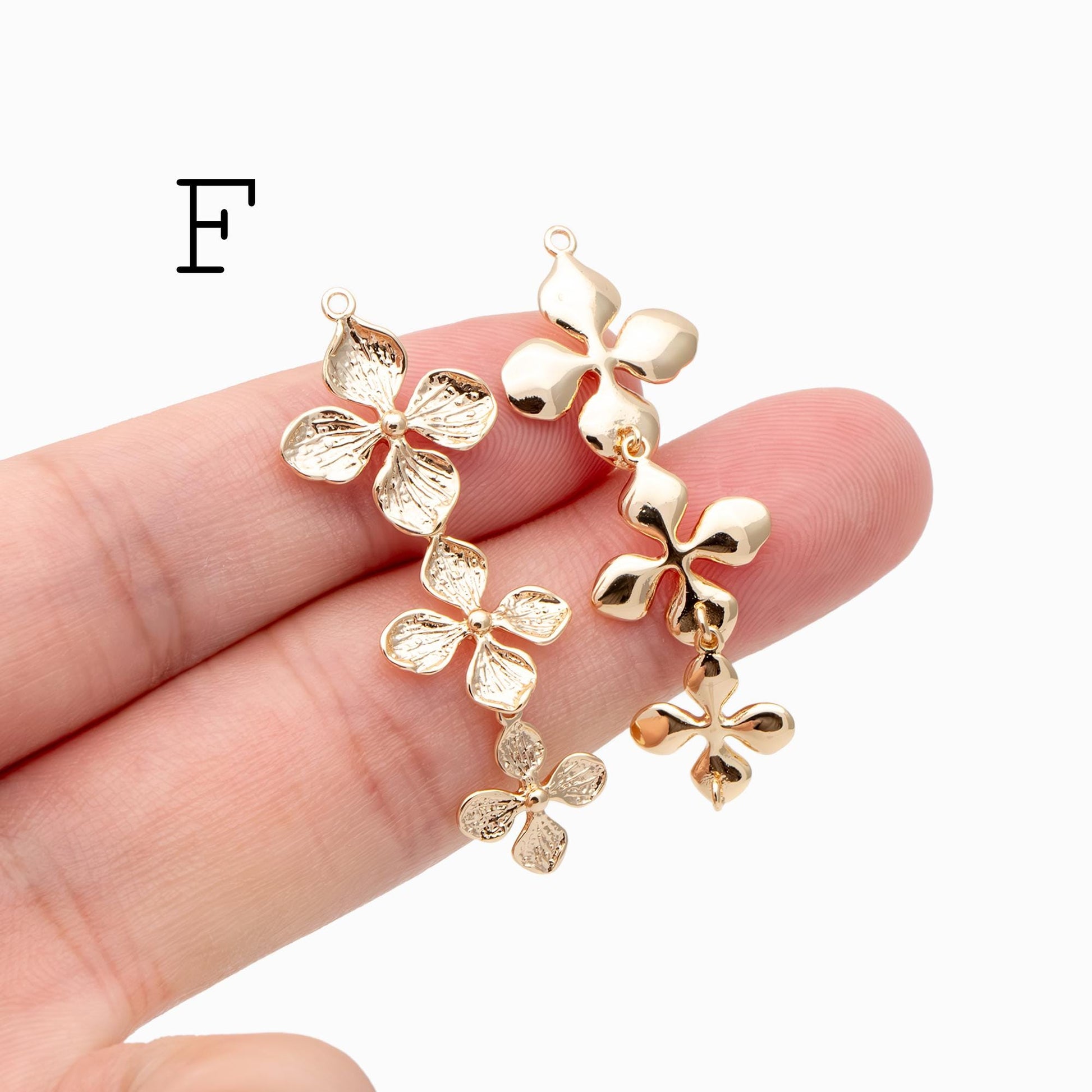 10pcs Gold Leaf Charm Connectors , Real Gold plated Brass, Leaf Pendant with Two Loops (GB-4391)