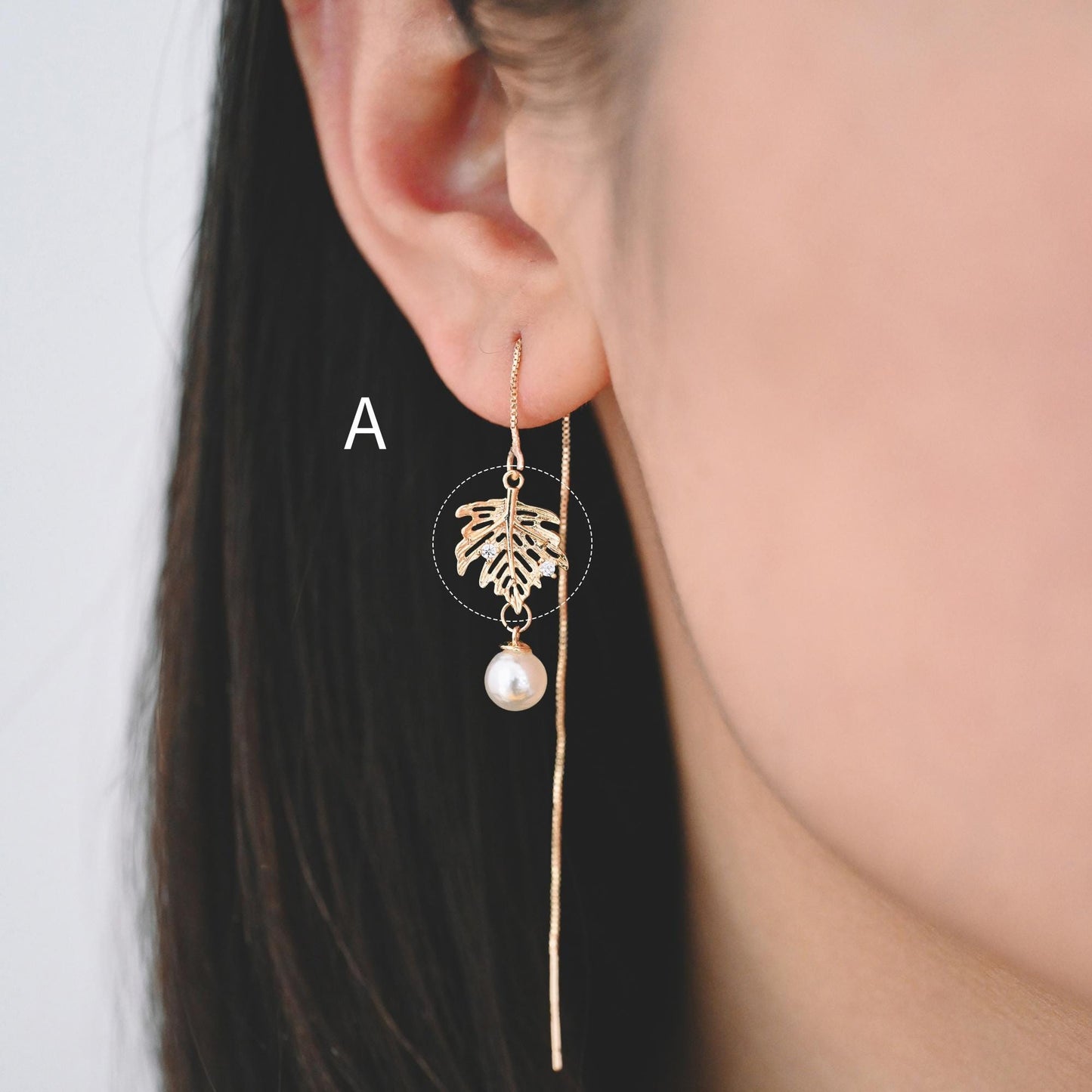 10pcs Gold Leaf Charm Connectors , Real Gold plated Brass, Leaf Pendant with Two Loops (GB-4391)