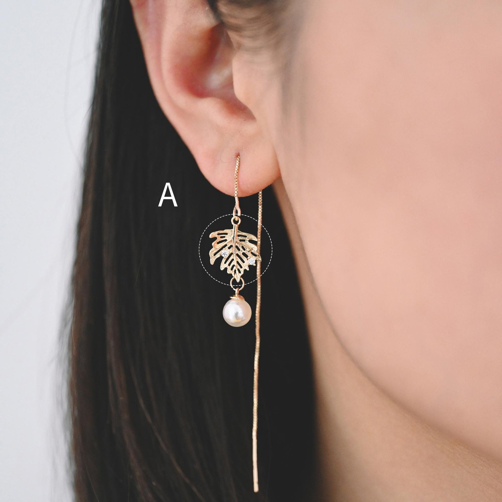 10pcs Gold Leaf Charm Connectors , Real Gold plated Brass, Leaf Pendant with Two Loops (GB-4391)