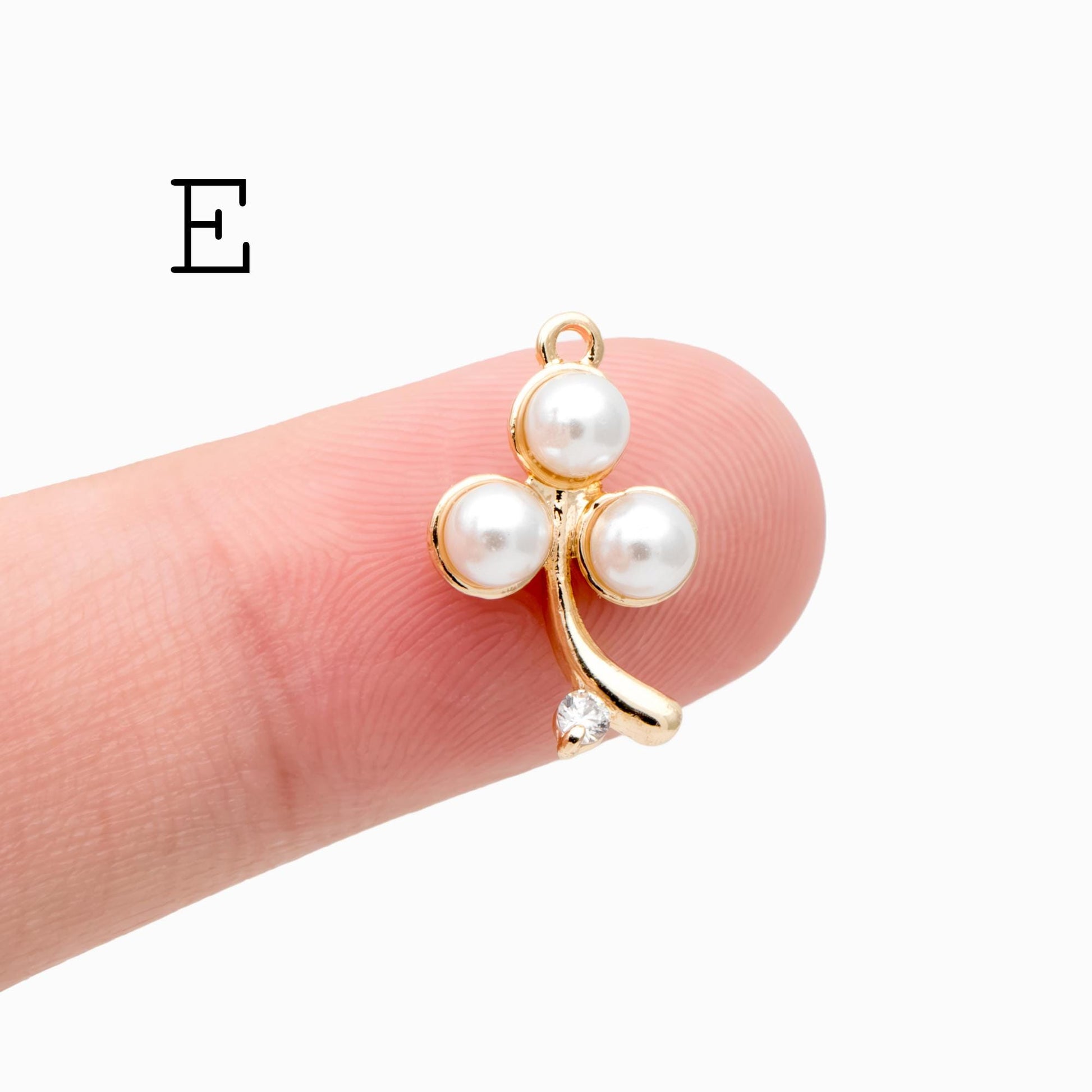 4pcs CZ Pave Flower Charms, 18K Real Gold/ Rhodium plated Brass, Flower Earring Pendants (GB-3579)