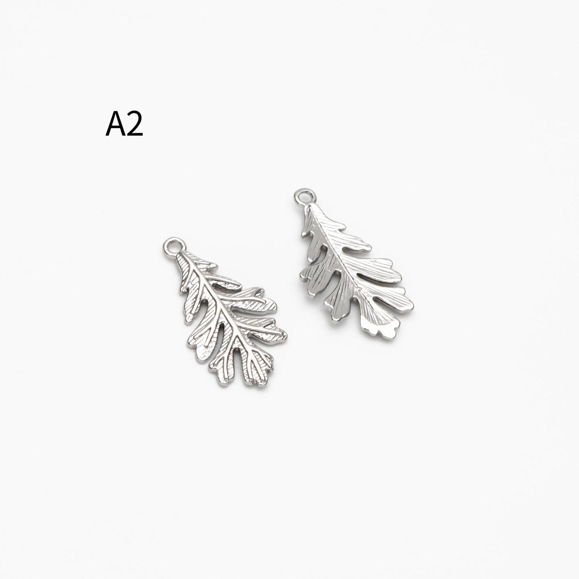 10pcs Gold/ Silver Tone Leaf Charms, Real Gold/ Rhodium plated Brass, Leaf Earring Pendants (GB-214)