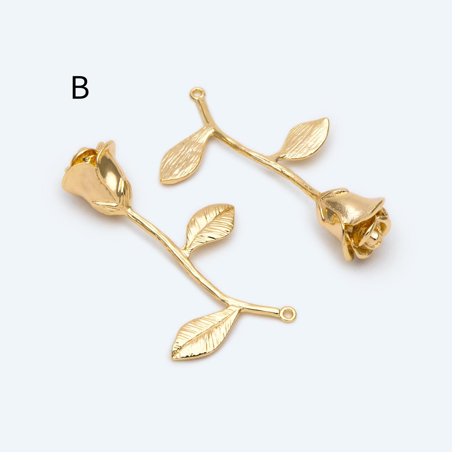 4pcs Gold/ Silver Tone Branch Leaf Charm Pendants , Gold/ Rhodium plated Brass, Lead Nickel Free (GB-954)
