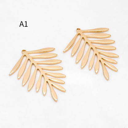 10pcs Gold/ Silver Tone Leaf Charm Pendants, Gold/ Rhodium plated Brass, Lead Nickel Free (GB-3057)