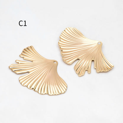10pcs Gold/ Silver Tone Leaf Charm Pendants, Gold/ Rhodium plated Brass, Lead Nickel Free (GB-3057)